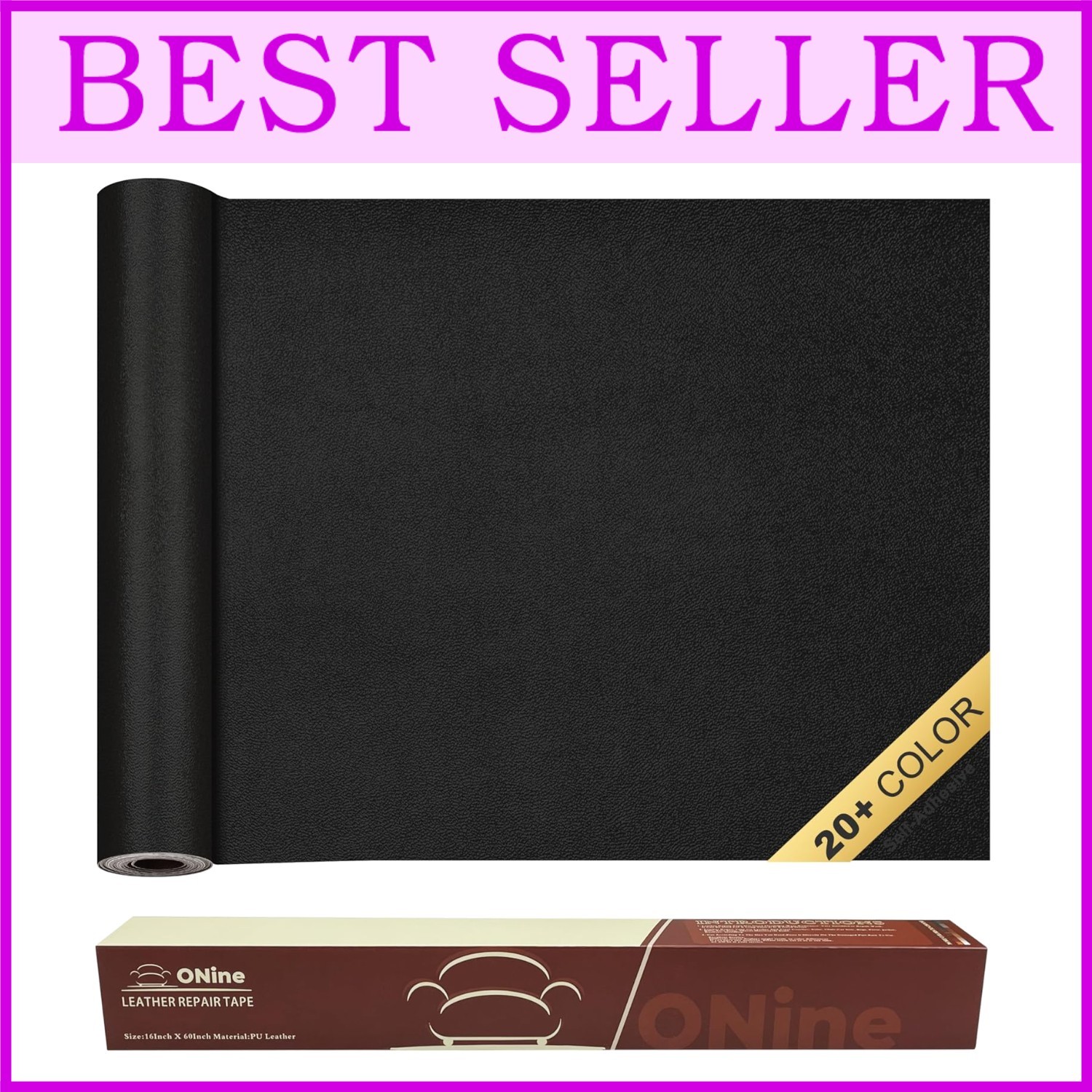 Leather Repair Patch 16x60 Inch - Peel & Stick for Sofas