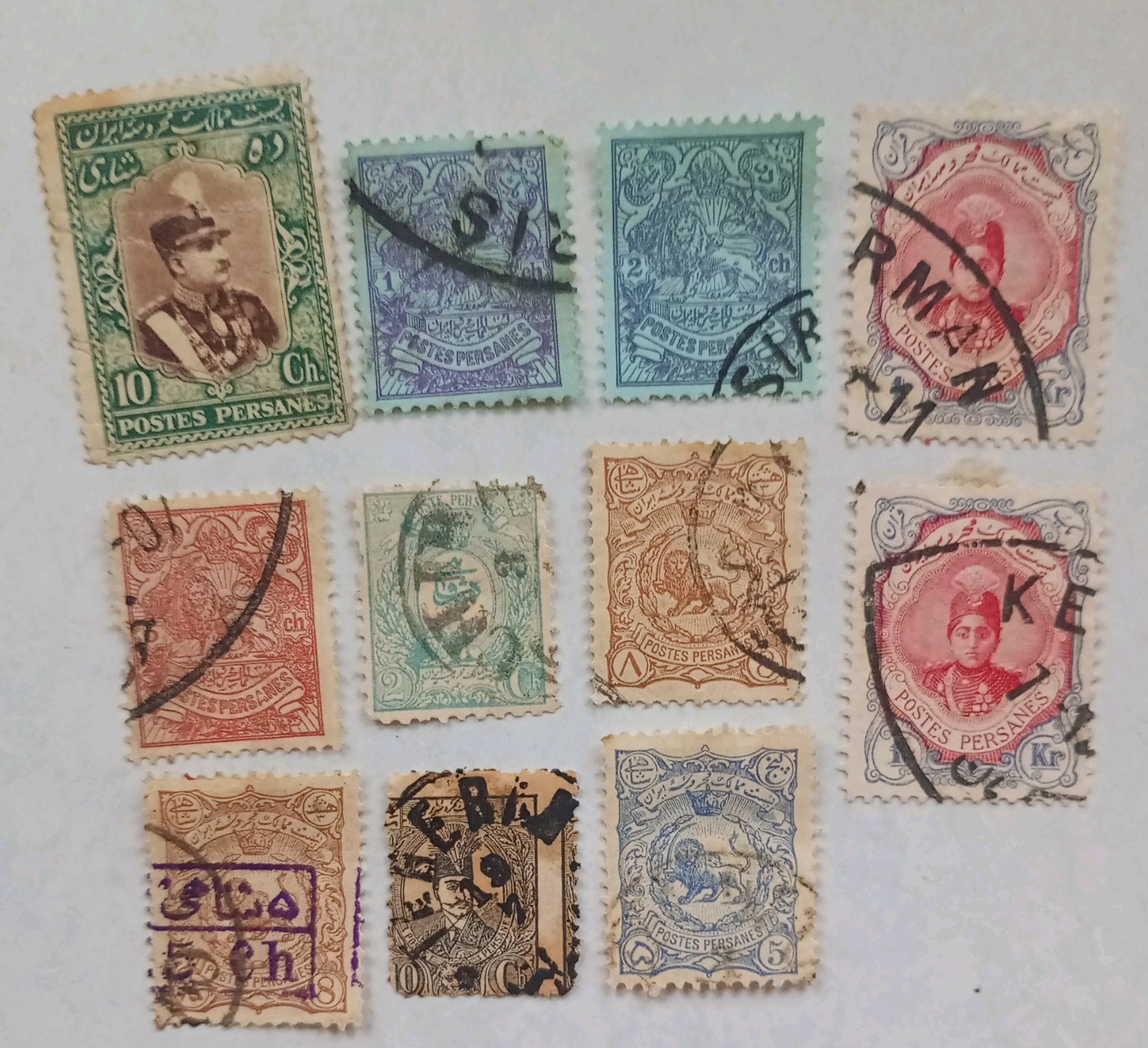 11 early Middle East stamps,  mixed condition, some poor