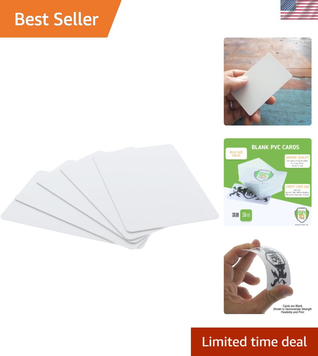 Versatile 100 Pack Blank PVC Cards - Printable on Both Sides, Ideal for Crafts