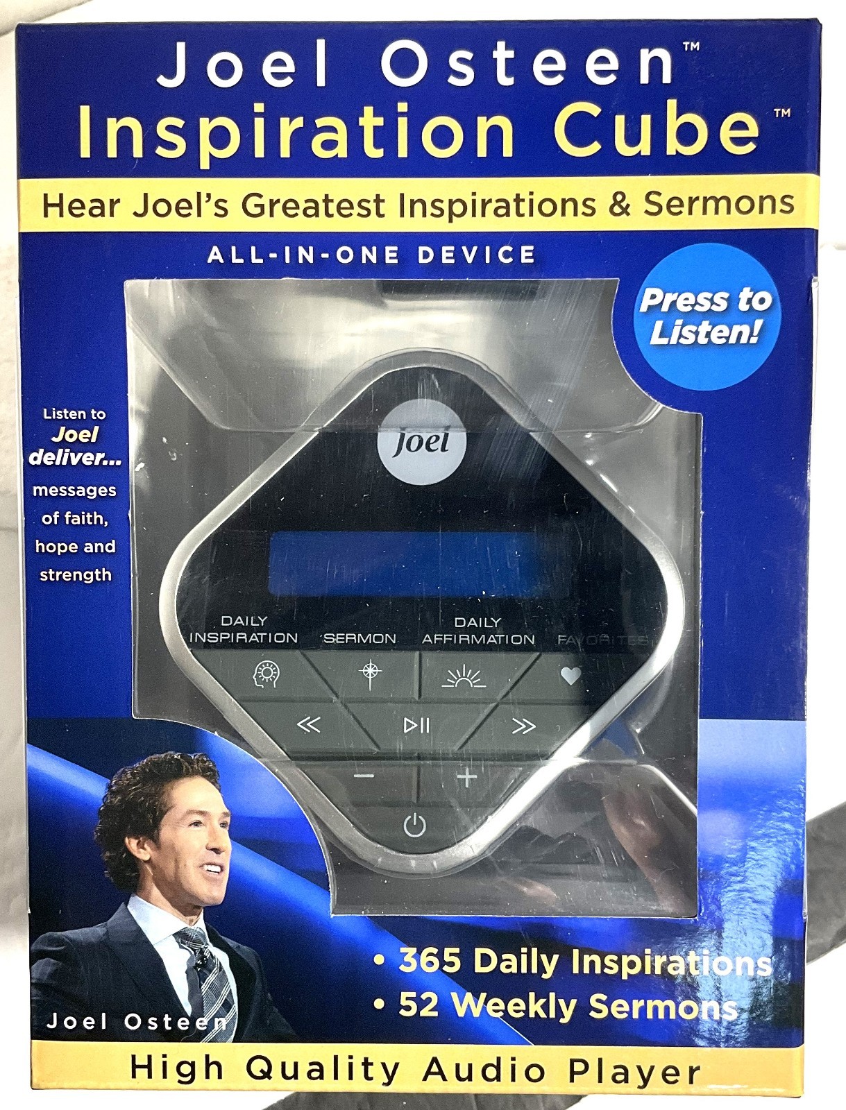 Joel Osteen Inspiration Audio Cube - Sermons and Affirmations- NEW Sealed Box