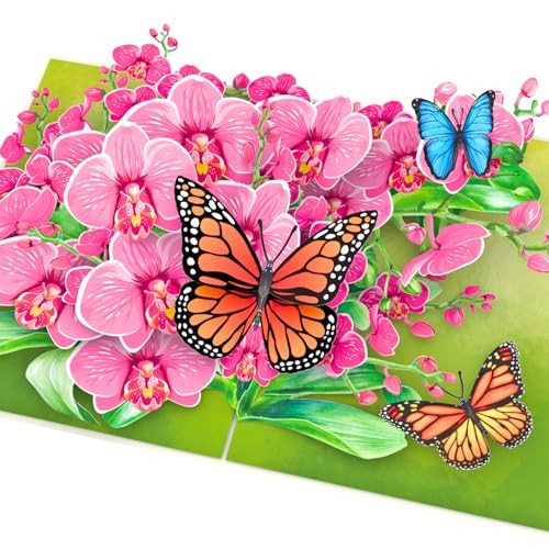 - Mothers Day Card Pop Up Mothers Day Card For Mom, Wife, Orchid Butterfly