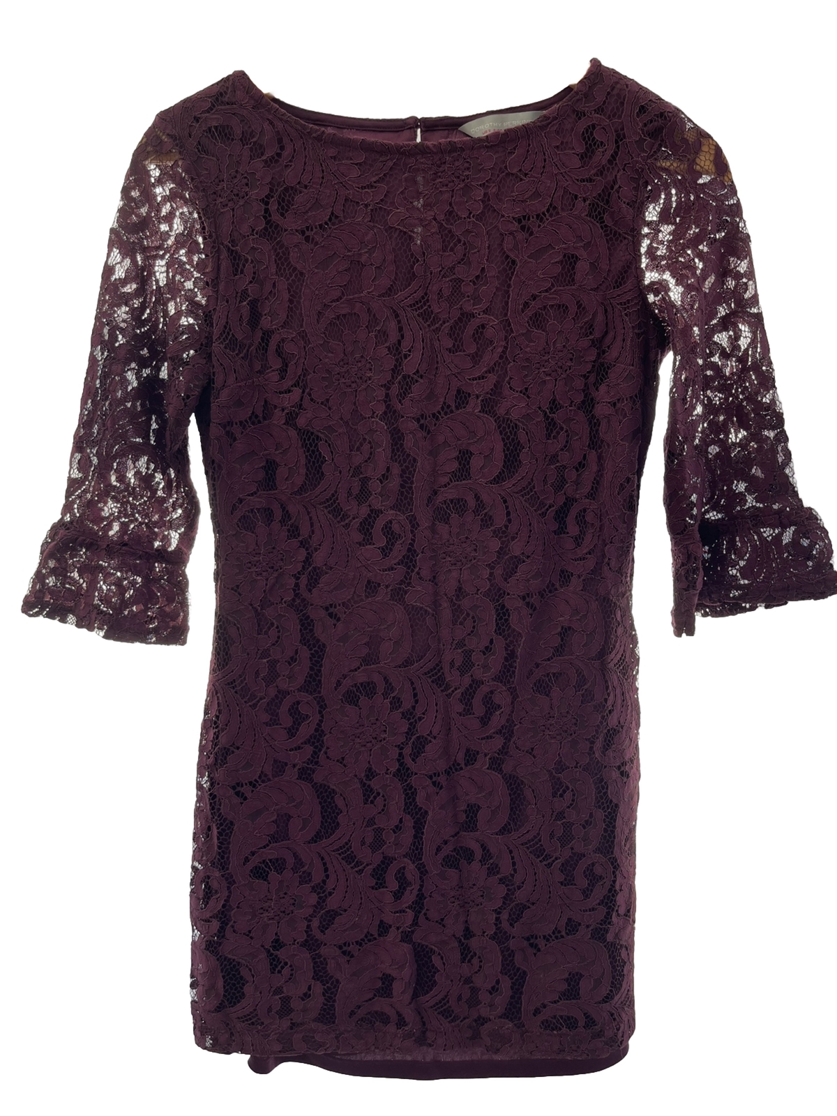 Dorothy Perkins Purple Lace Dress Size 8 3/4 Sleeve Womens