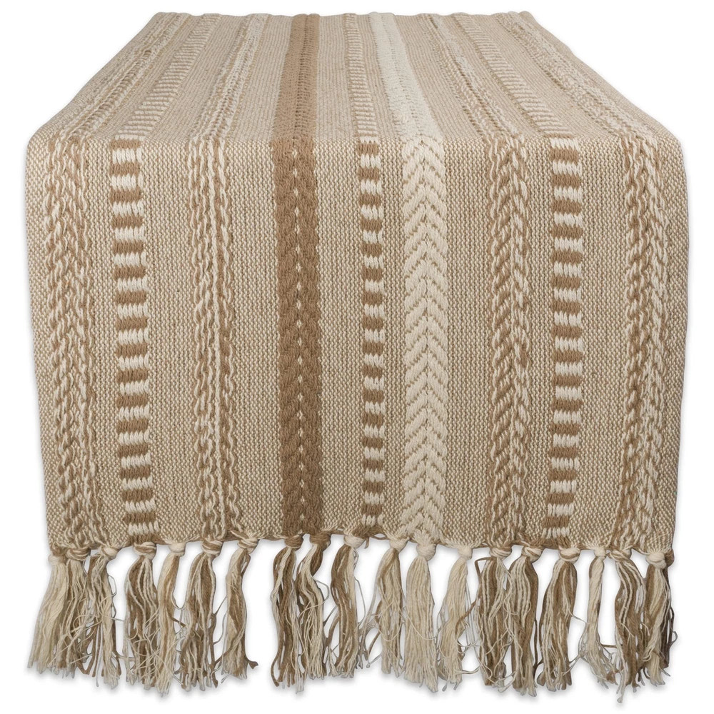 Woven Fringe Table Runner 15X108 Boho Cotton Decorative Table Cover 15X113