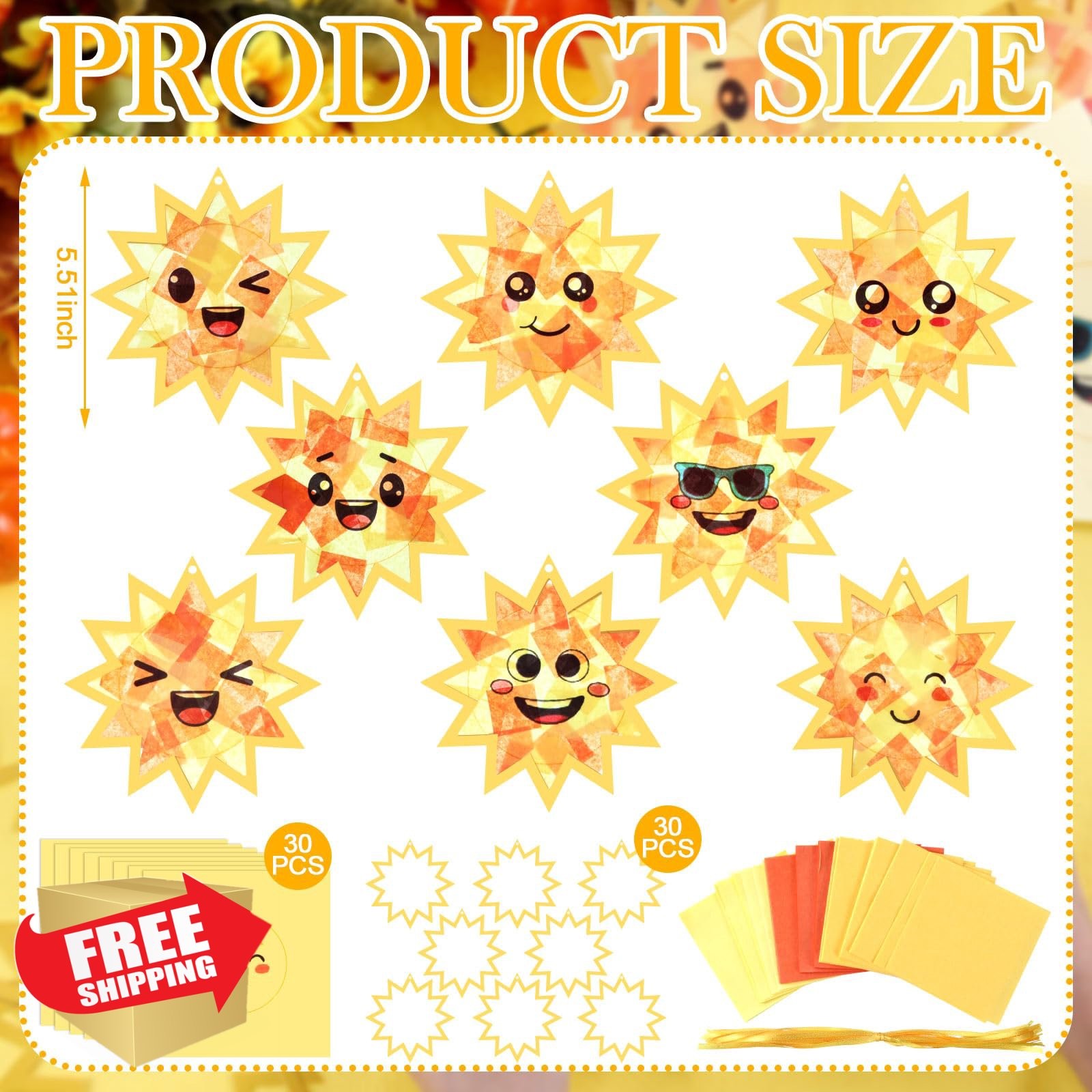 AmazingSpark 30 Pcs Suncatchers Paper Craft Stained Glass