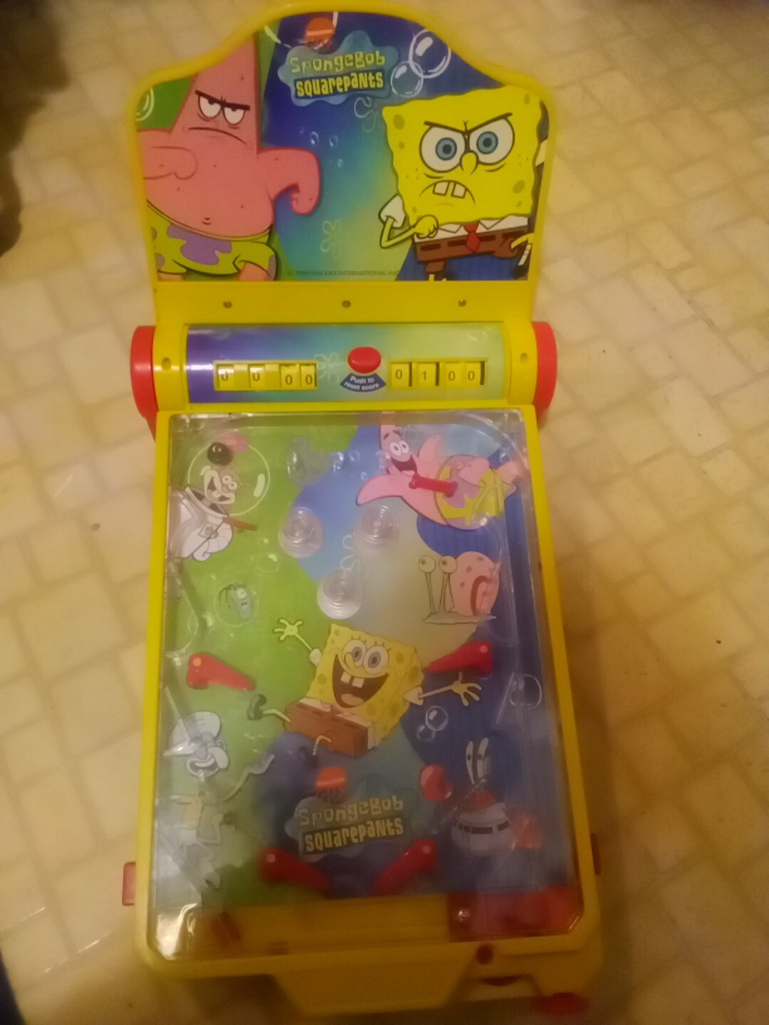 Spongebob Squarepants Pinball Alley  Tabletop 15" Pinball Game 2004