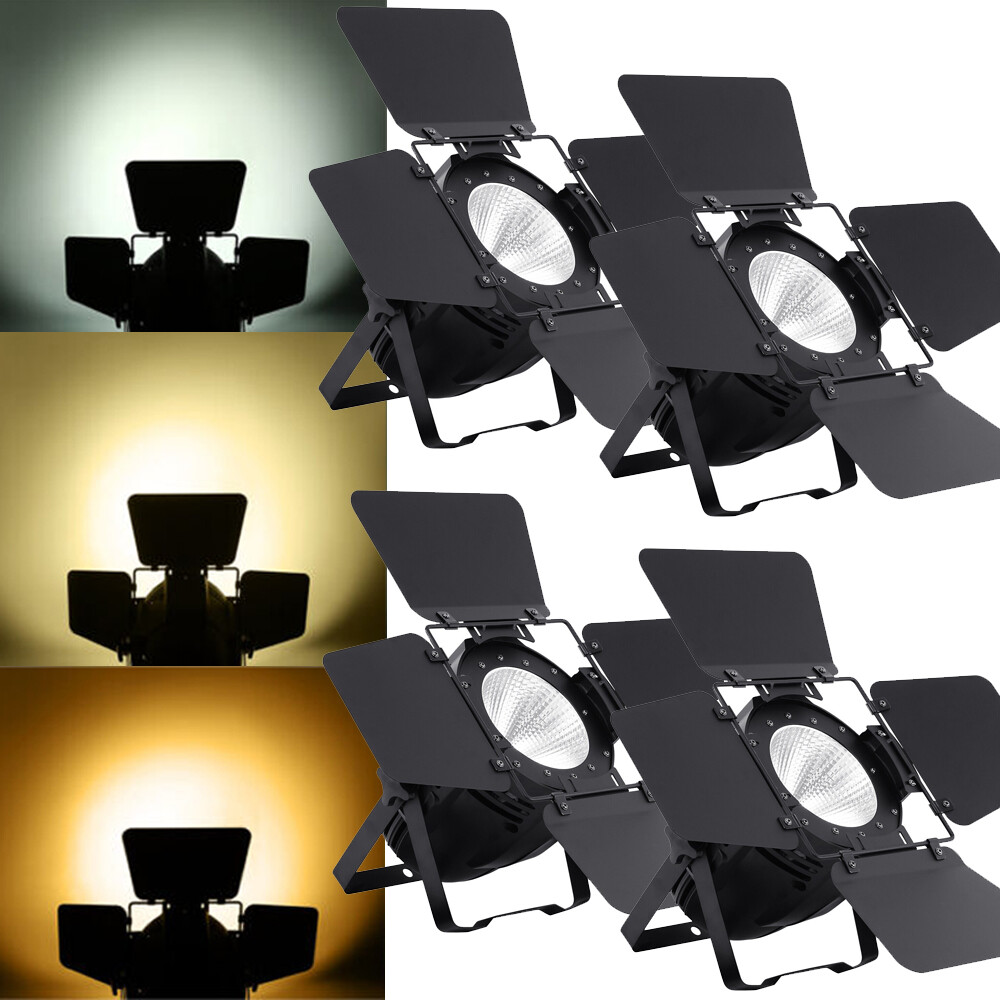 4PCS 200W COB LED Par Light Warm /Cool White Audience Blinder Light DMX Stage DJ