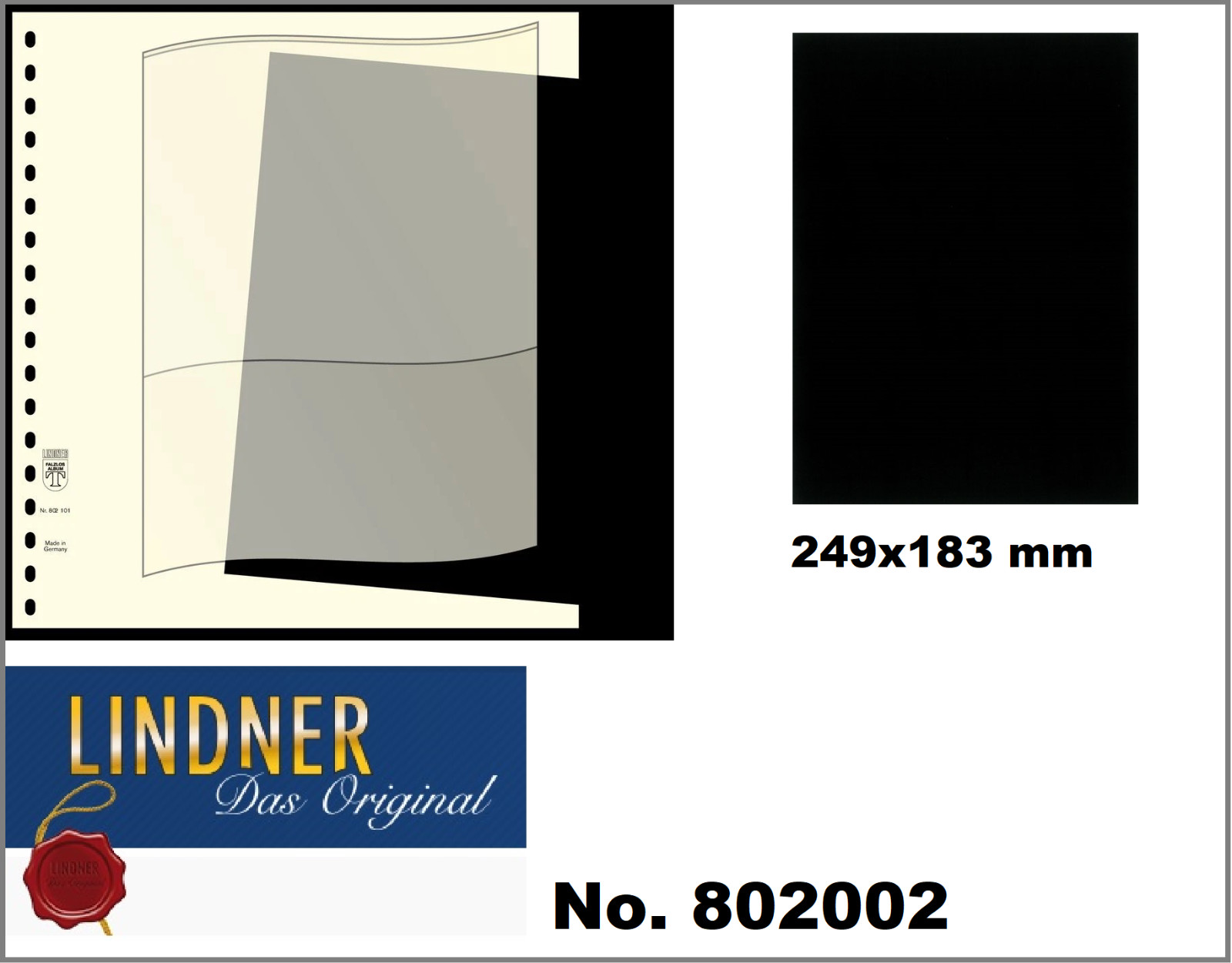 100-LINDNER-802002 Label Sheets Black 249X183Mm Sheet A