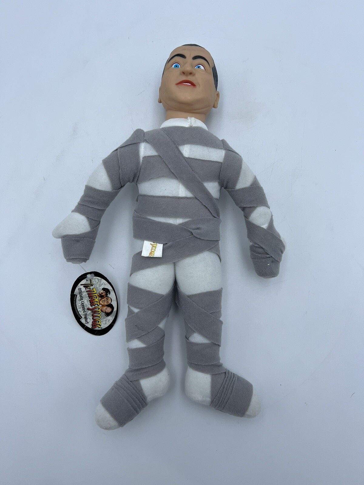 RARE Three Stooges Curly Vinyl Head Mummy Suit Plush Toy 16" Original Tag NEW