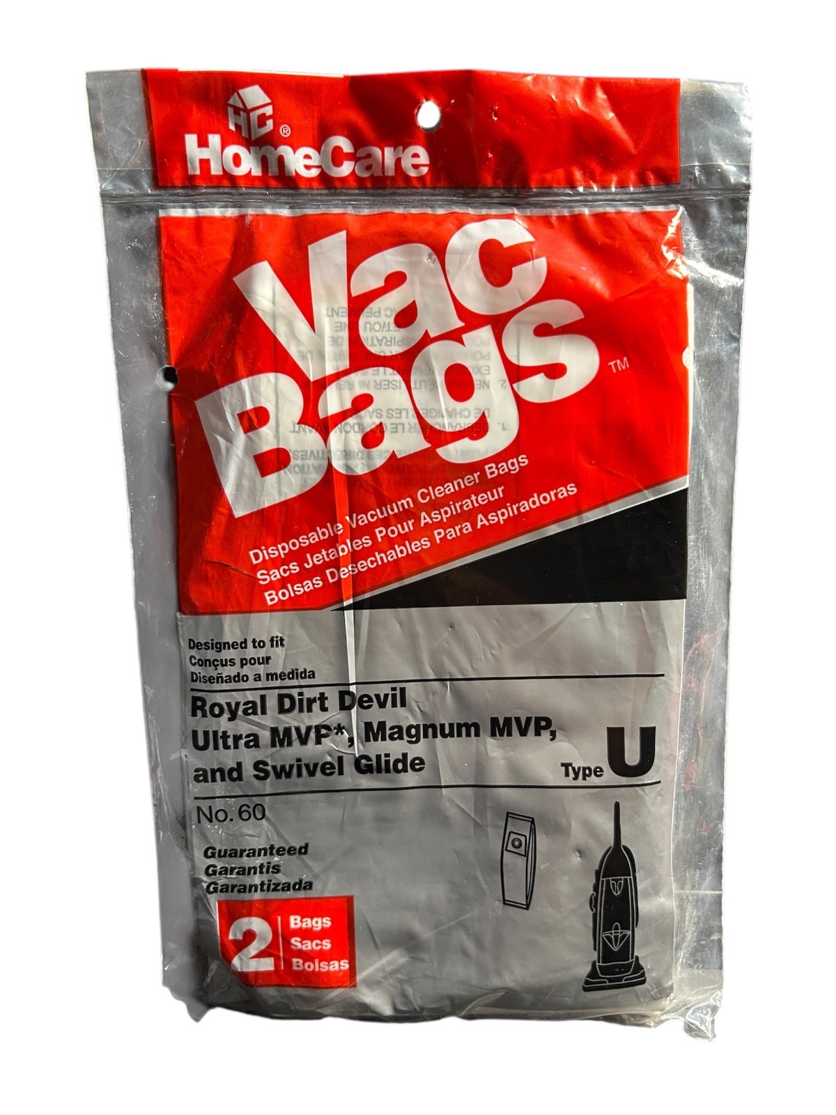 Home Care Vacuum Cleaner 2 Bags Type U Royal Dirt Devil Ultra MVP New No. 60