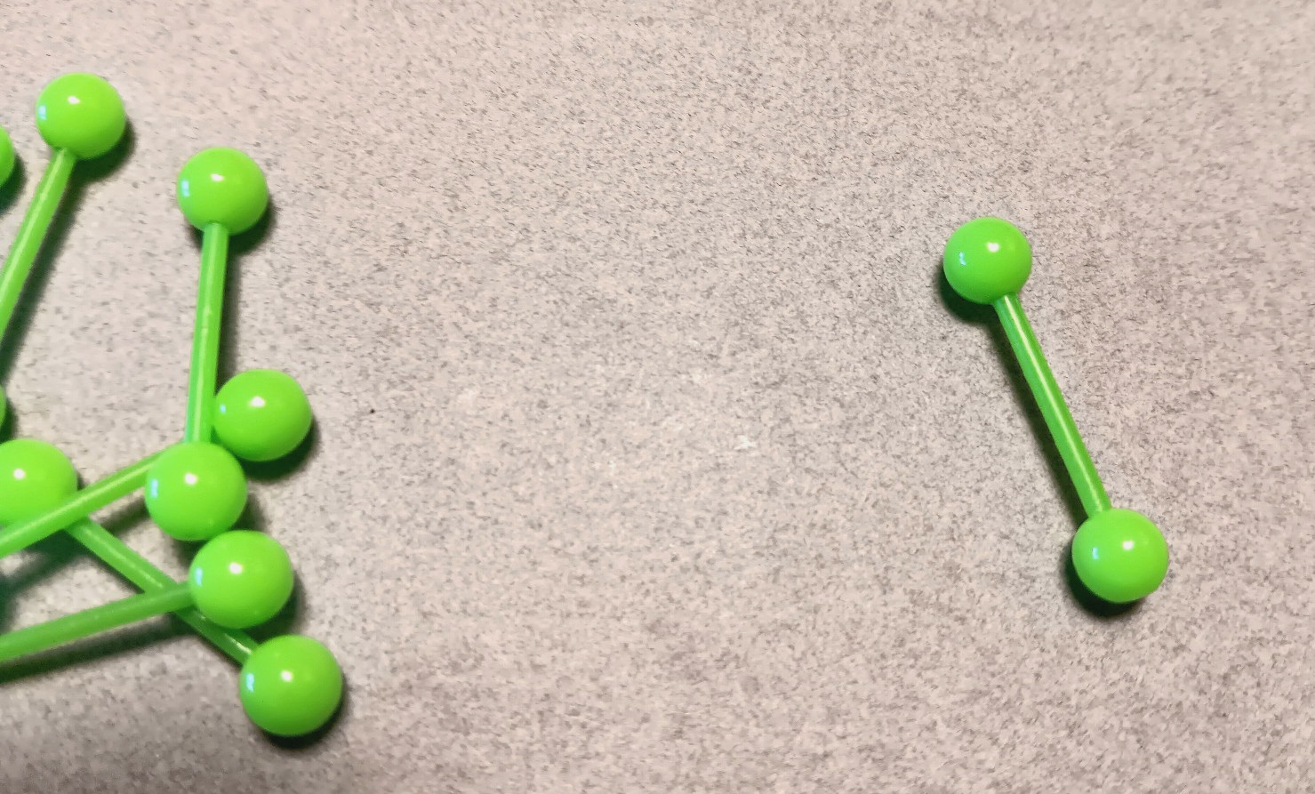 One Neon Green Bioflex Tongue Nipple Ring 14g 5/8"  Bar Acrylic 6mm Balls D-3