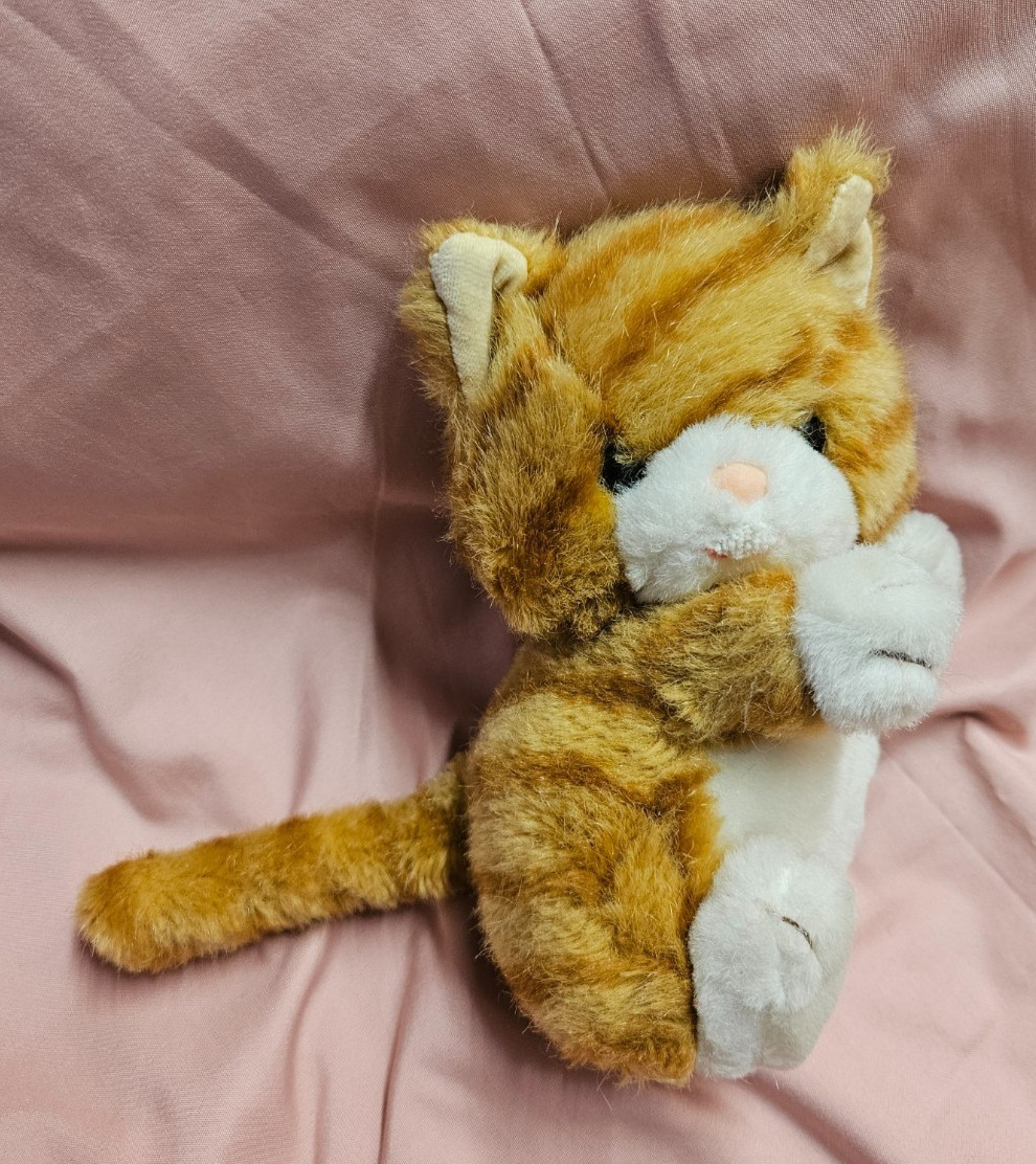 RUSS BERRIE "TABBY" K-59 Vintage Kitten Striped Cat Stuffed Animal Plush Korea