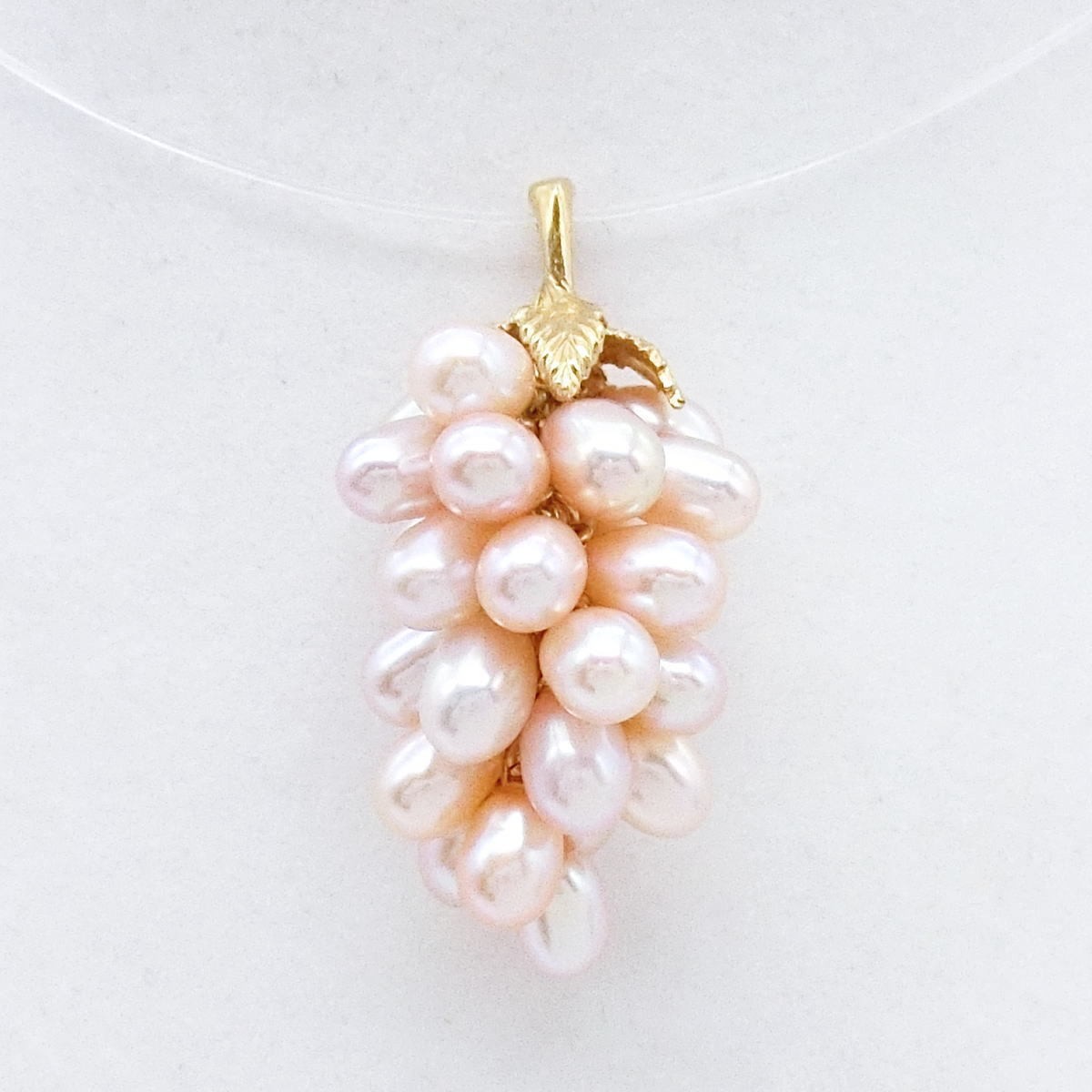 TASAKI K18 Grape Motif Freshwater Pearl Pendant Top New Finish