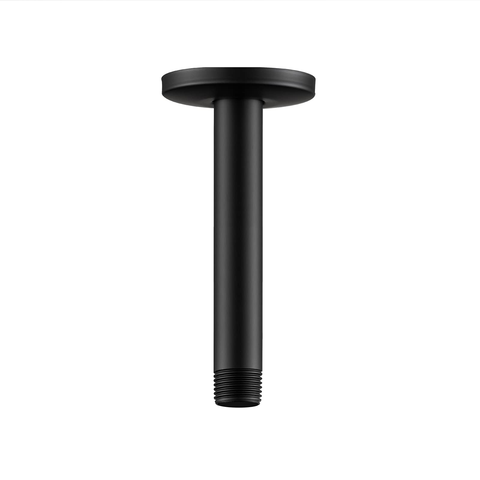 OFFO Shower Arm with Flange, 6 in Ceiling Mount Replacement 6 in, Matte Black 