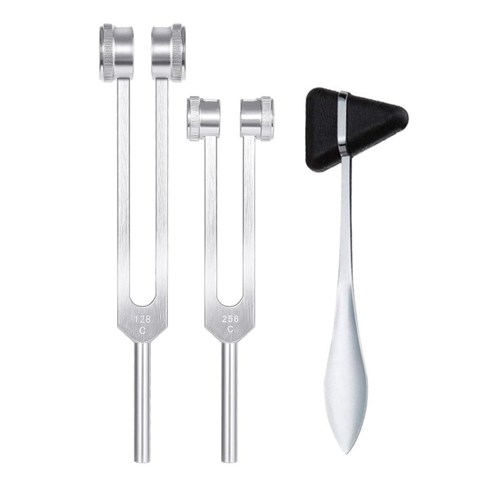 Neurological Tuning Fork, 128Hz+256Hz Silver, Aluminum Alloy Body Weighted5404