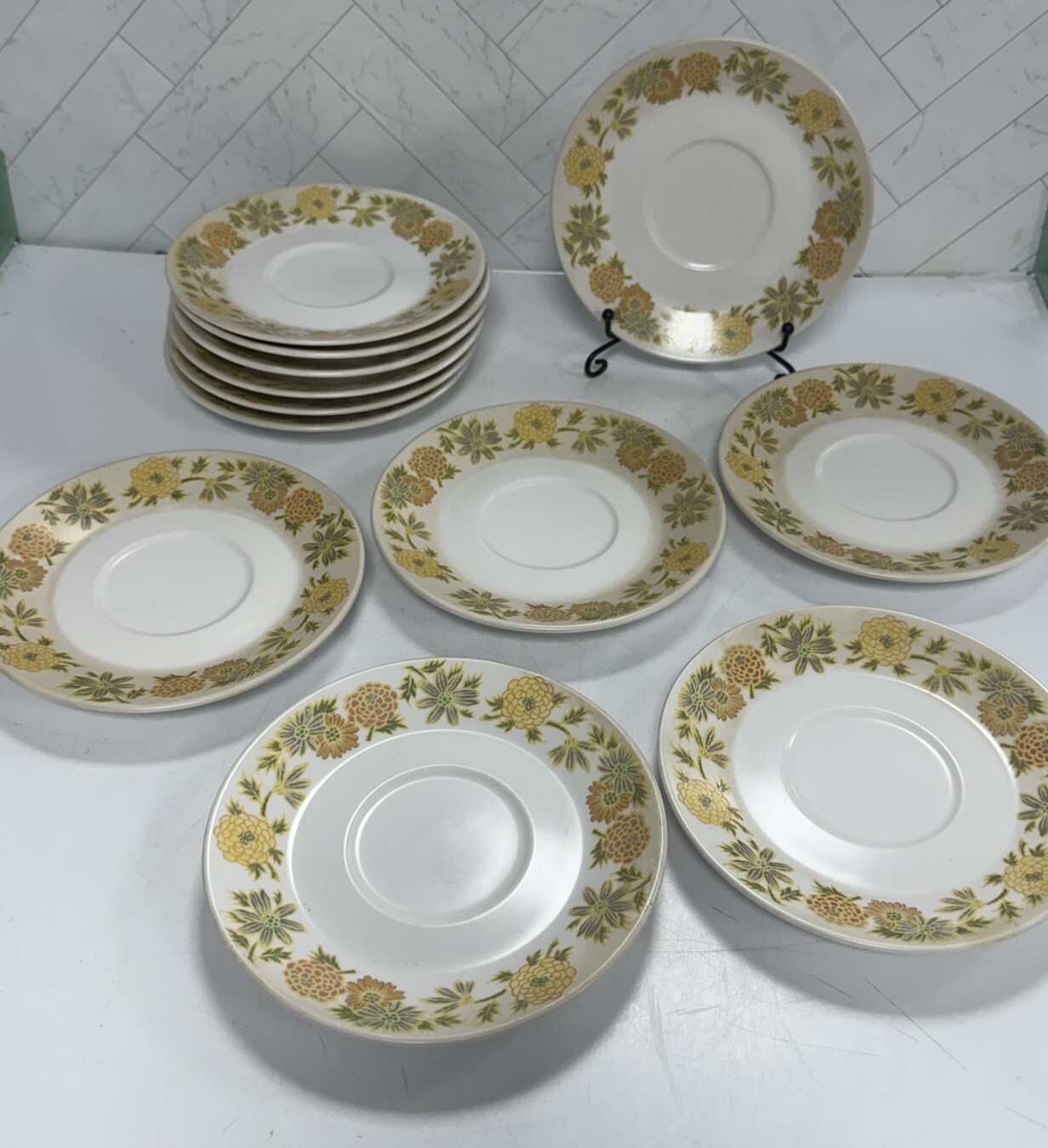 Noritake Progression China Sunny Side 9003 Saucers 6" Set of 12 NO CUPS