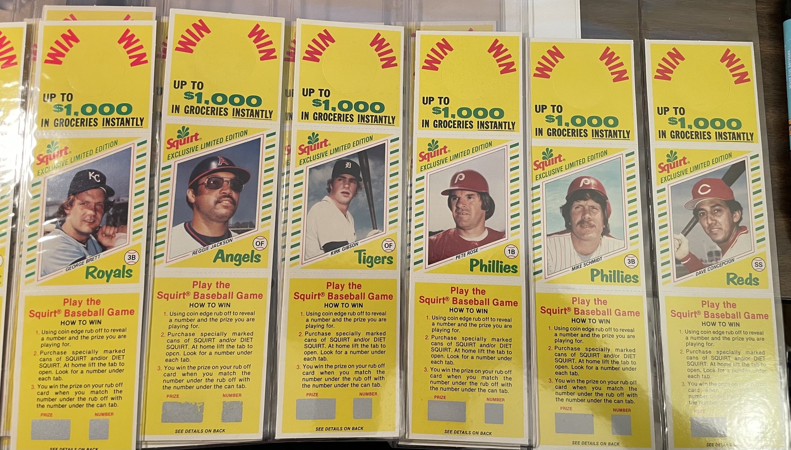 1982 Topps Squirt full panel unscratched complete set (22) - NM-MT - Pete Rose