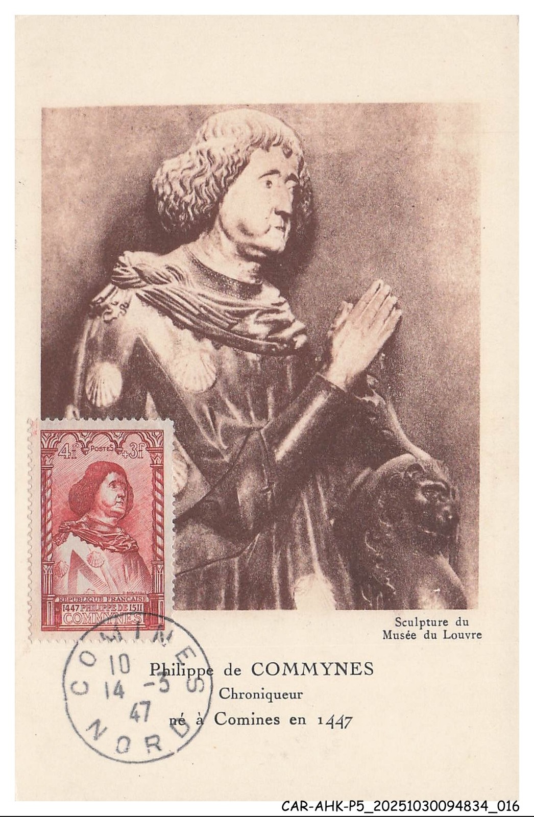 CAR-AHKP5-0244-MAXIMUM Cards - Philippe De Commynes - Chronicler Born In Comin