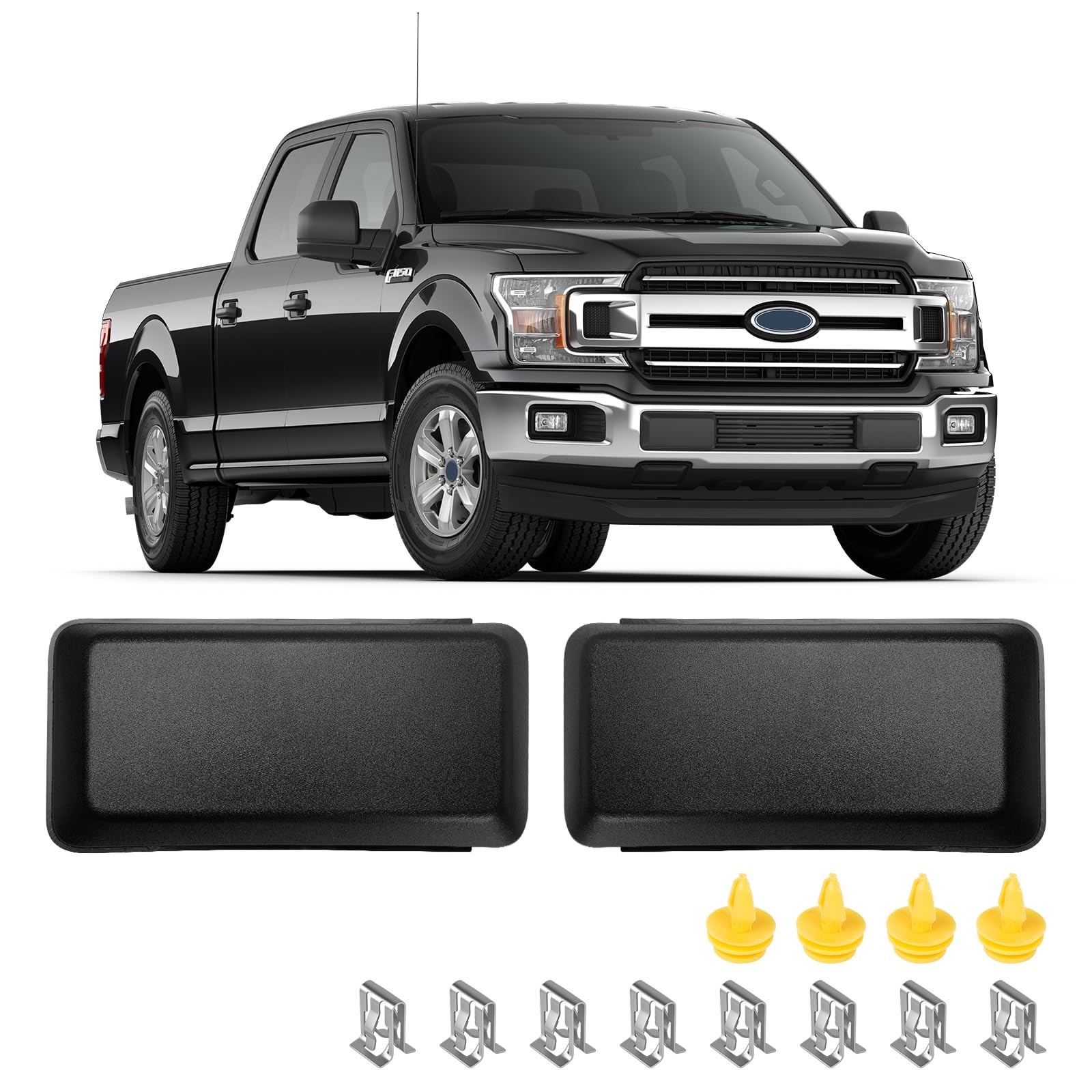 Forccord 2Pcs Front Bumper Cover Trim for 20182020 F150, Front Bumper Pad, Le...