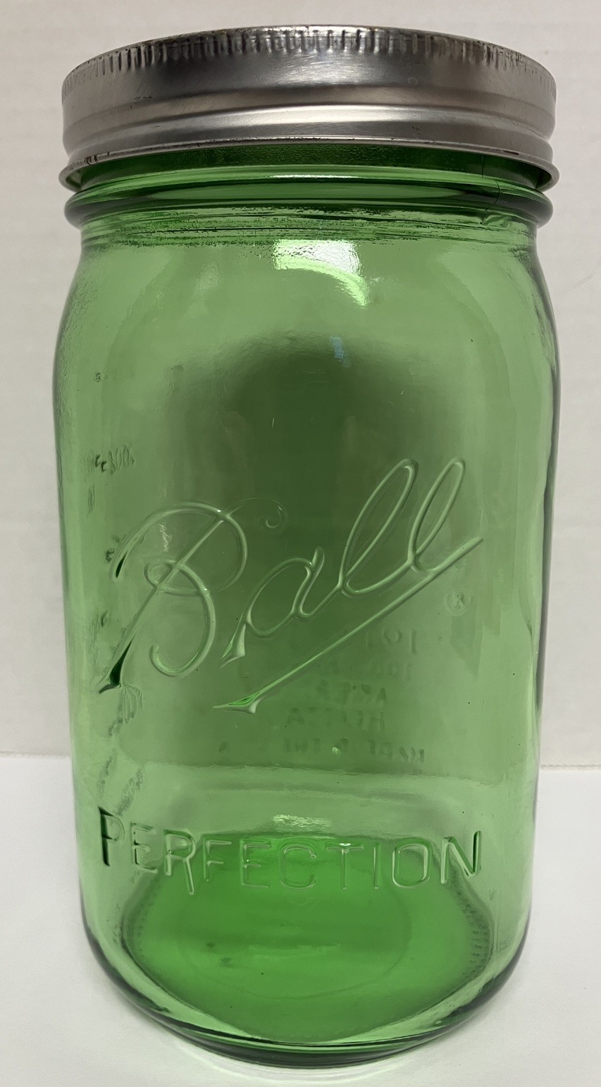 Green Ball Mason Jar Perfection Quart Wide Mouth 100th Anniversary 1913-1915