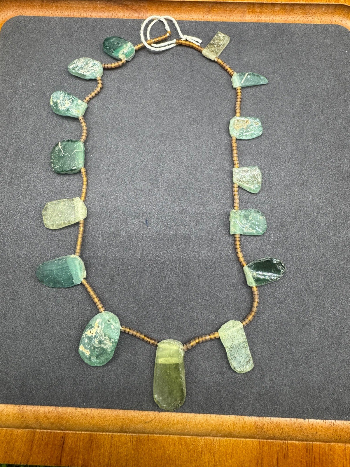 Vintage Jewelry Antique Ancient Roman glass Multi Color Beads Necklace Strand