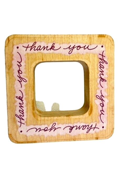 STAMPENDOUS Wildflower  Nestling  Square THANK YOU 3"  Wood Rubber Stamp Frame