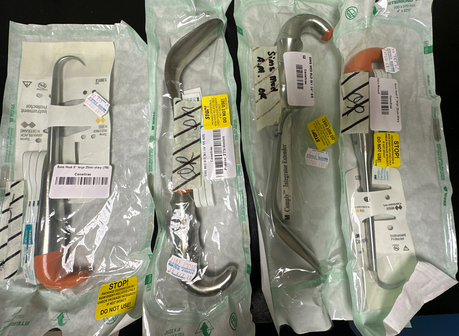 Lot of 4 Medium and Large Bone Hooks