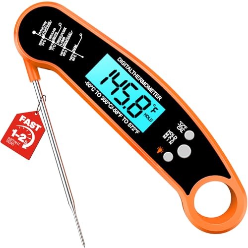Meat Thermometer Digital - Instant Read Food Thermometer for Cooking Orange