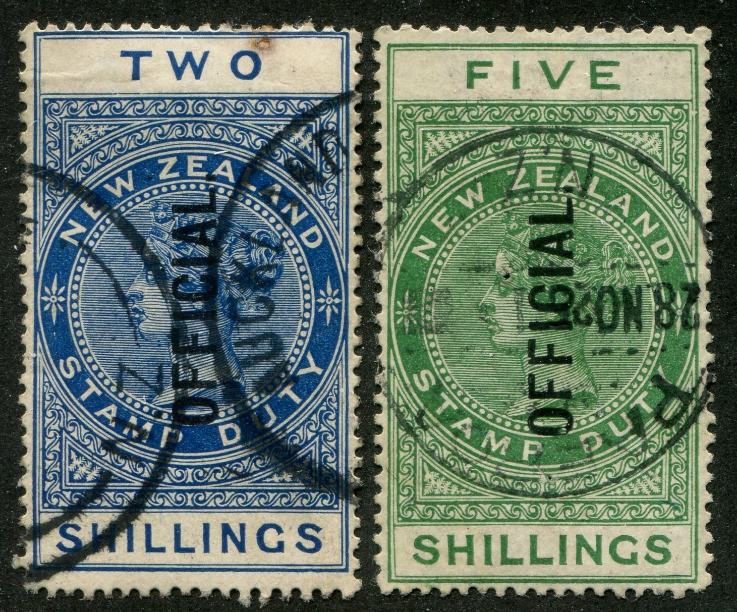 New Zealand O38, O39 Used Official Stamps