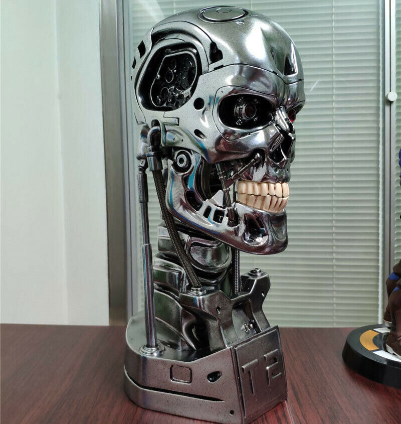 Terminator T800 1/1 Bust Statue T2 Head Sculptures Resin Model Collection Toy