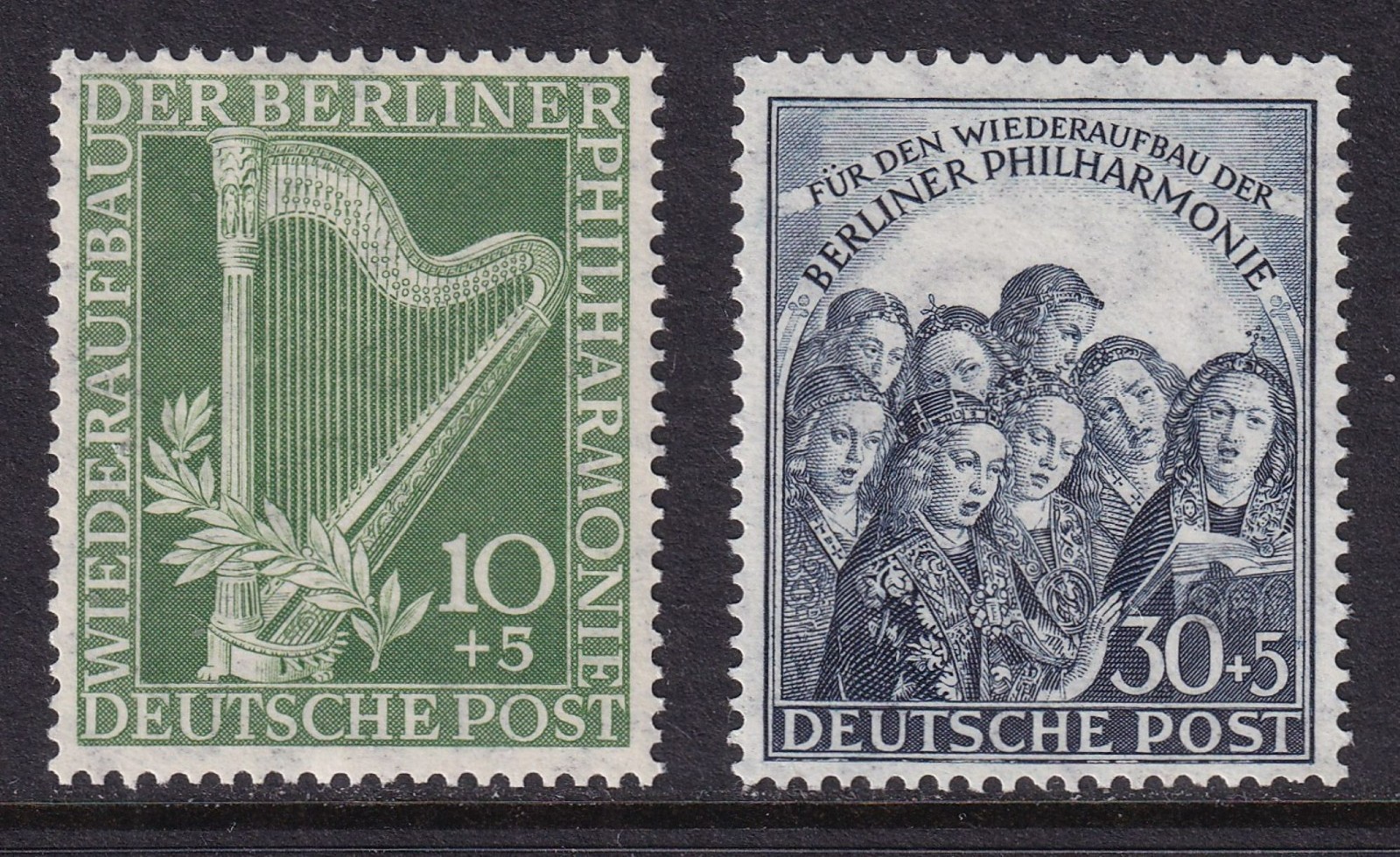 WEST BERLIN 1950 Philharmonic Orchestra set of 2 SG B72-B73 MNH/** (CV £185)