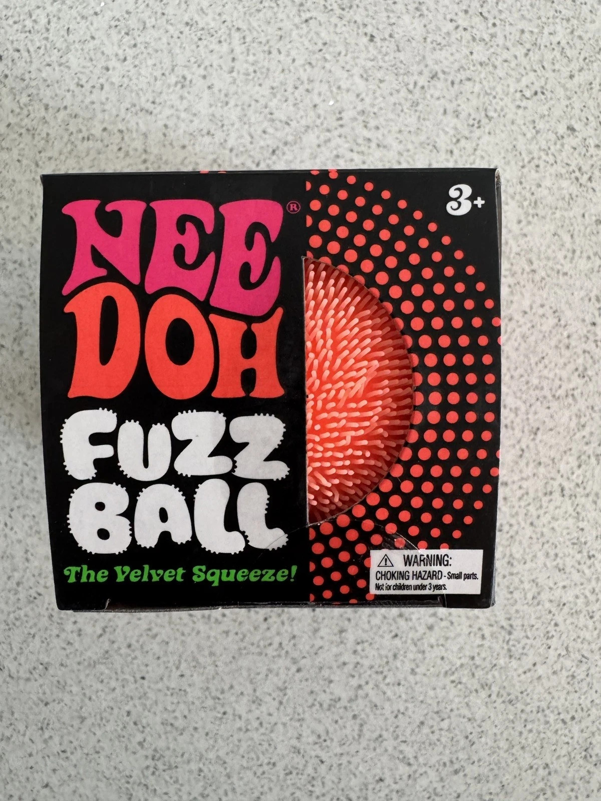 NeeDoh Fuzz Ball Orange Velvet Squeeze Squishy Sensory Stress Fidget Toy NEW