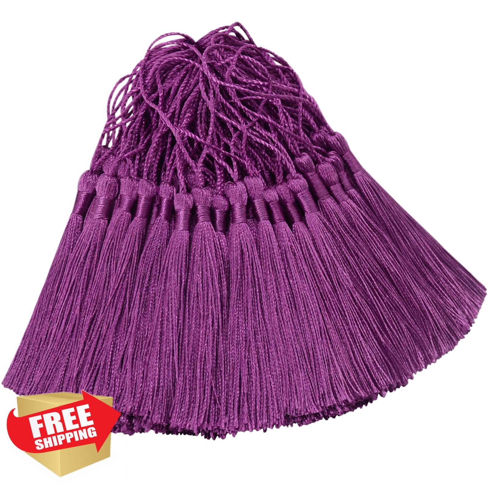 Handmade Graduation Tassel Bookmark Aubergine 100pc 5" Silky Floss
