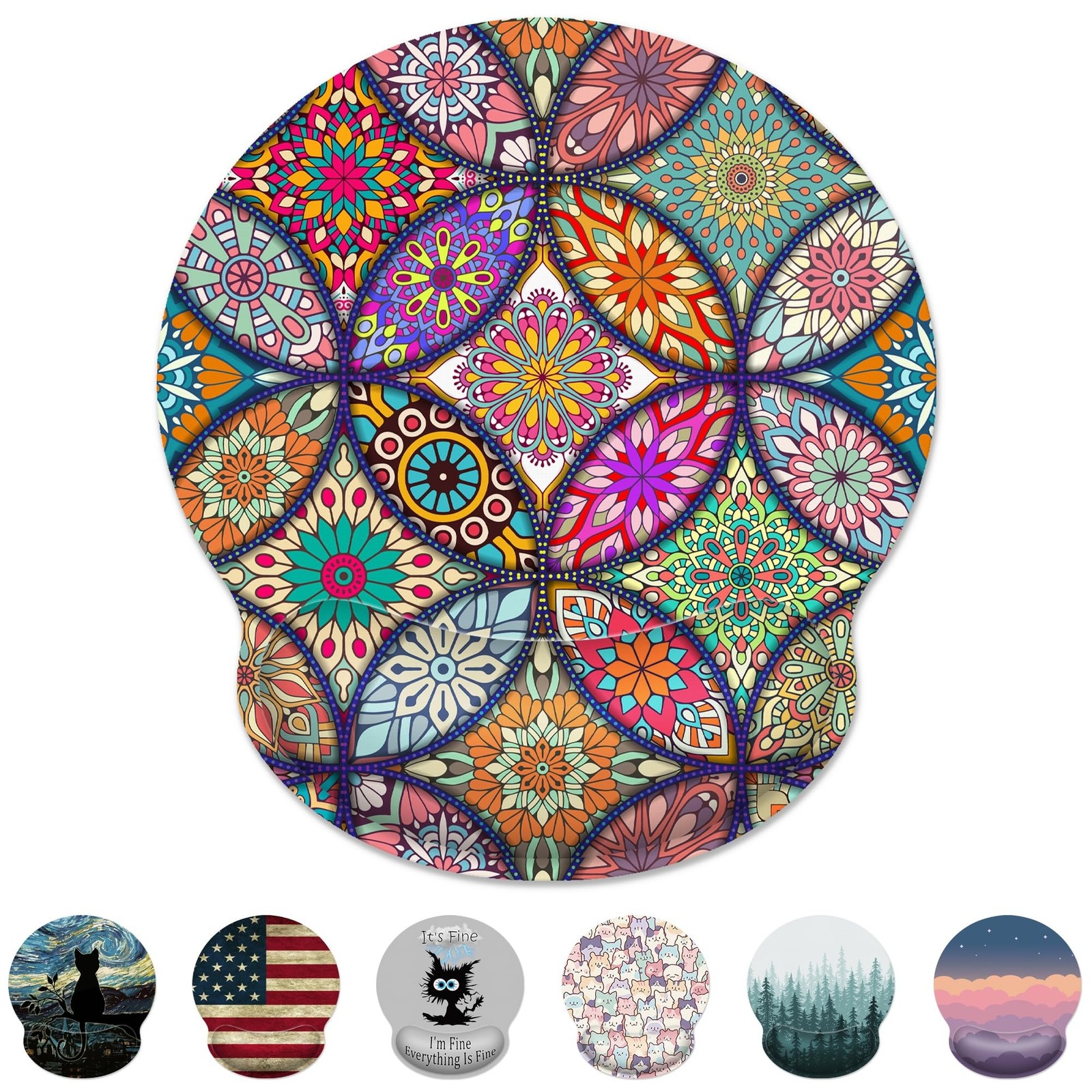 Ergonomic Mouse Pad with Wrist Support,Boho Modern Art Mouse Pad with Wrist R...