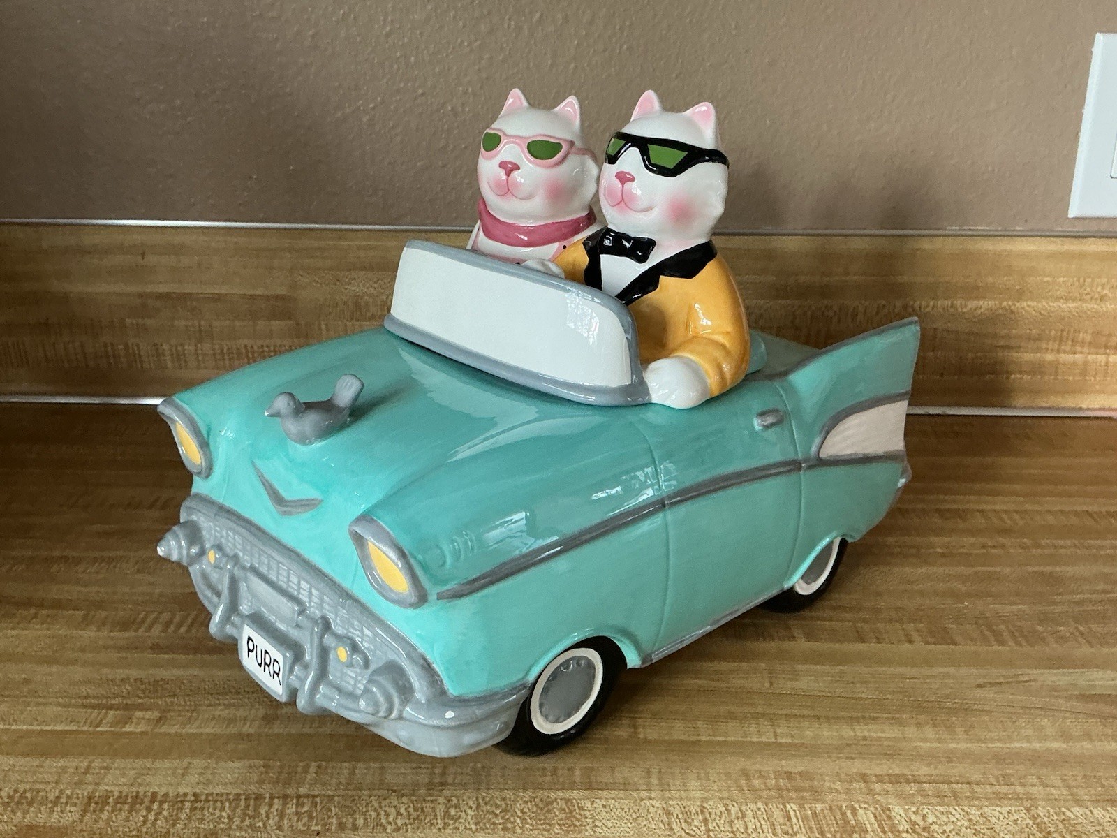 1997 Vintage CRUISIN’ CATS Cadillac Ceramic Clay Art COOKIE JAR Collectible READ