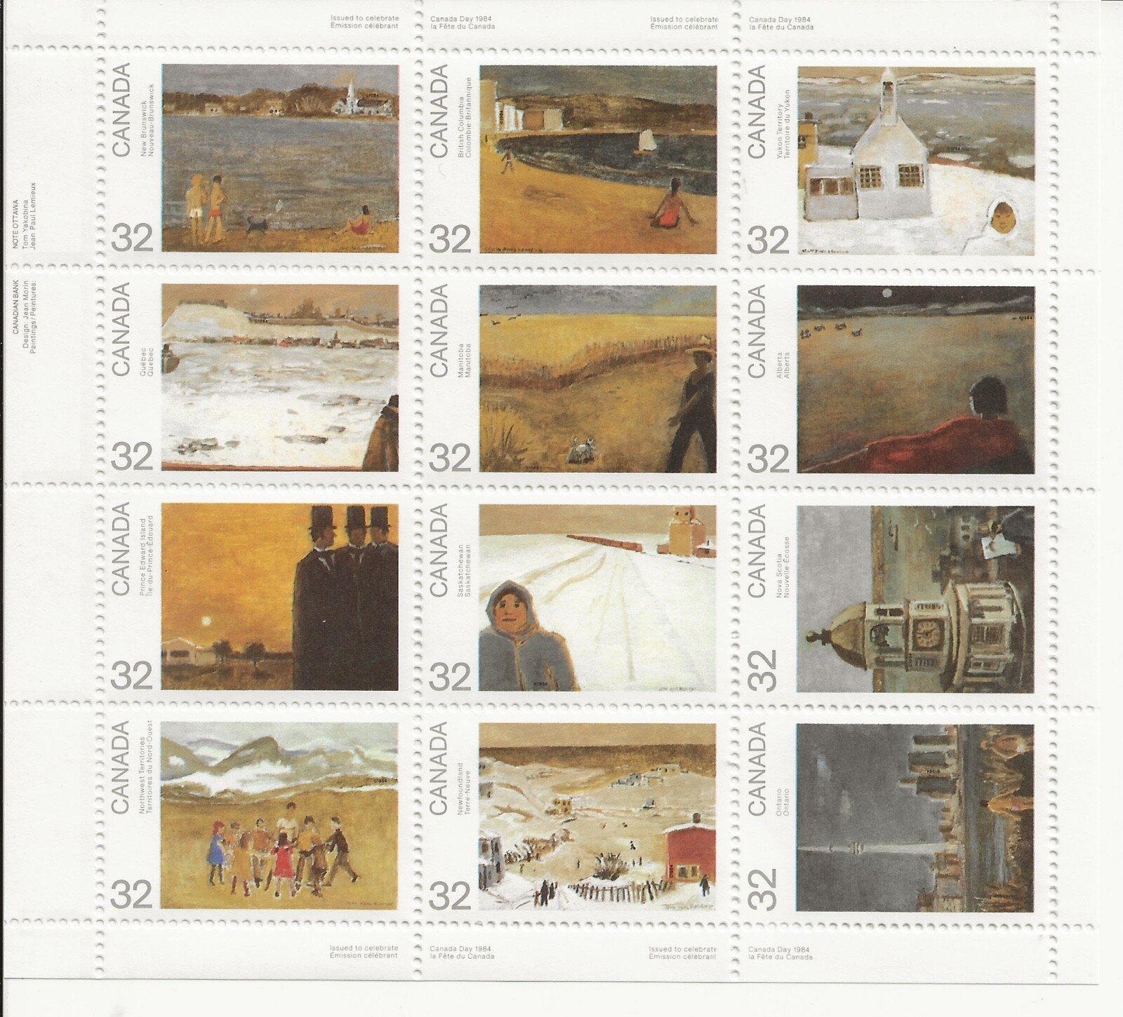 CANADA - 1984 - "CANADA DAY"  1 SHEET OF 12 - MNH