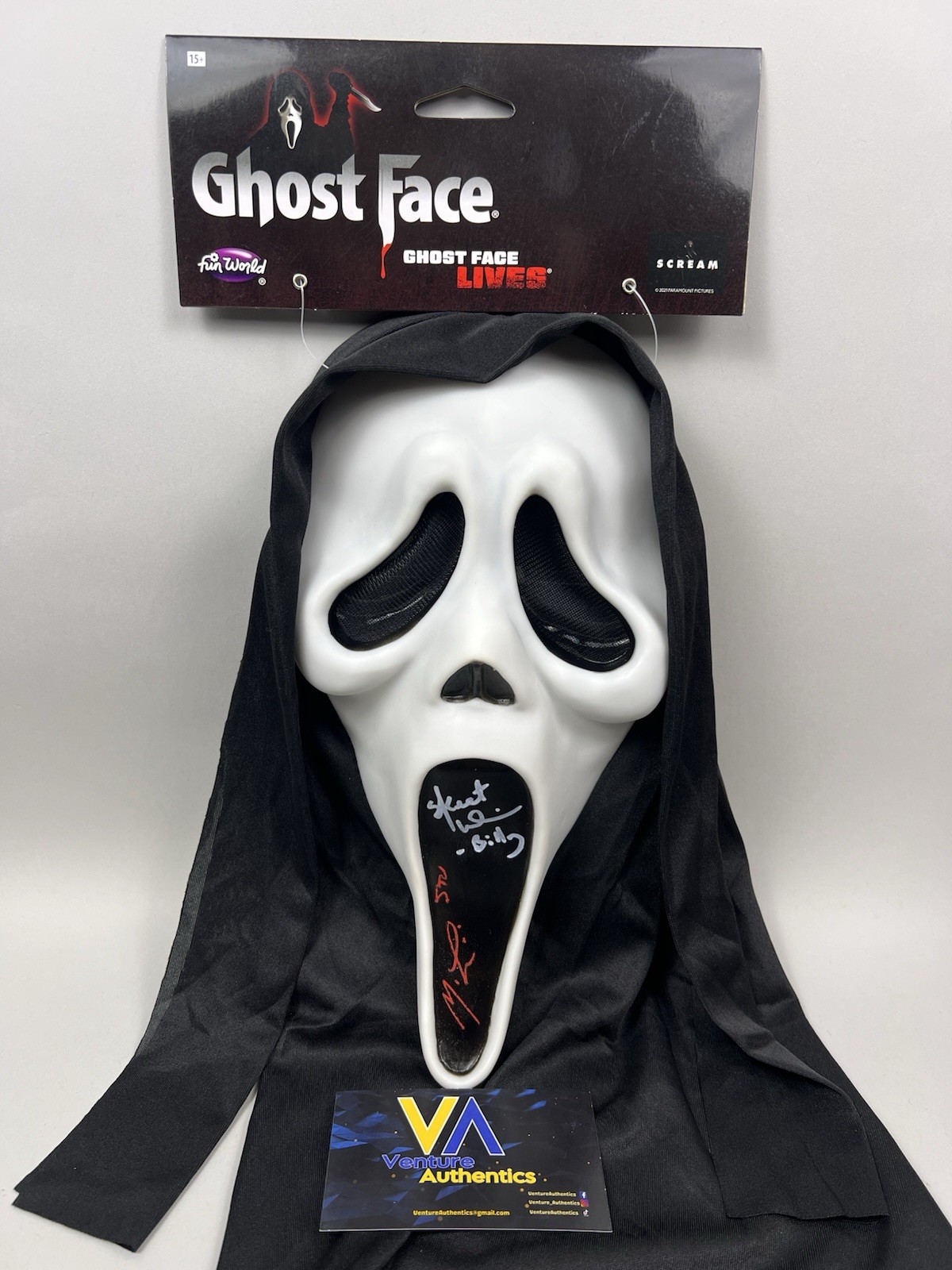 Matthew Lillard, Skeet Ulrich Signed Ghost Face Scream Mask w/ JSA WITNESS COA