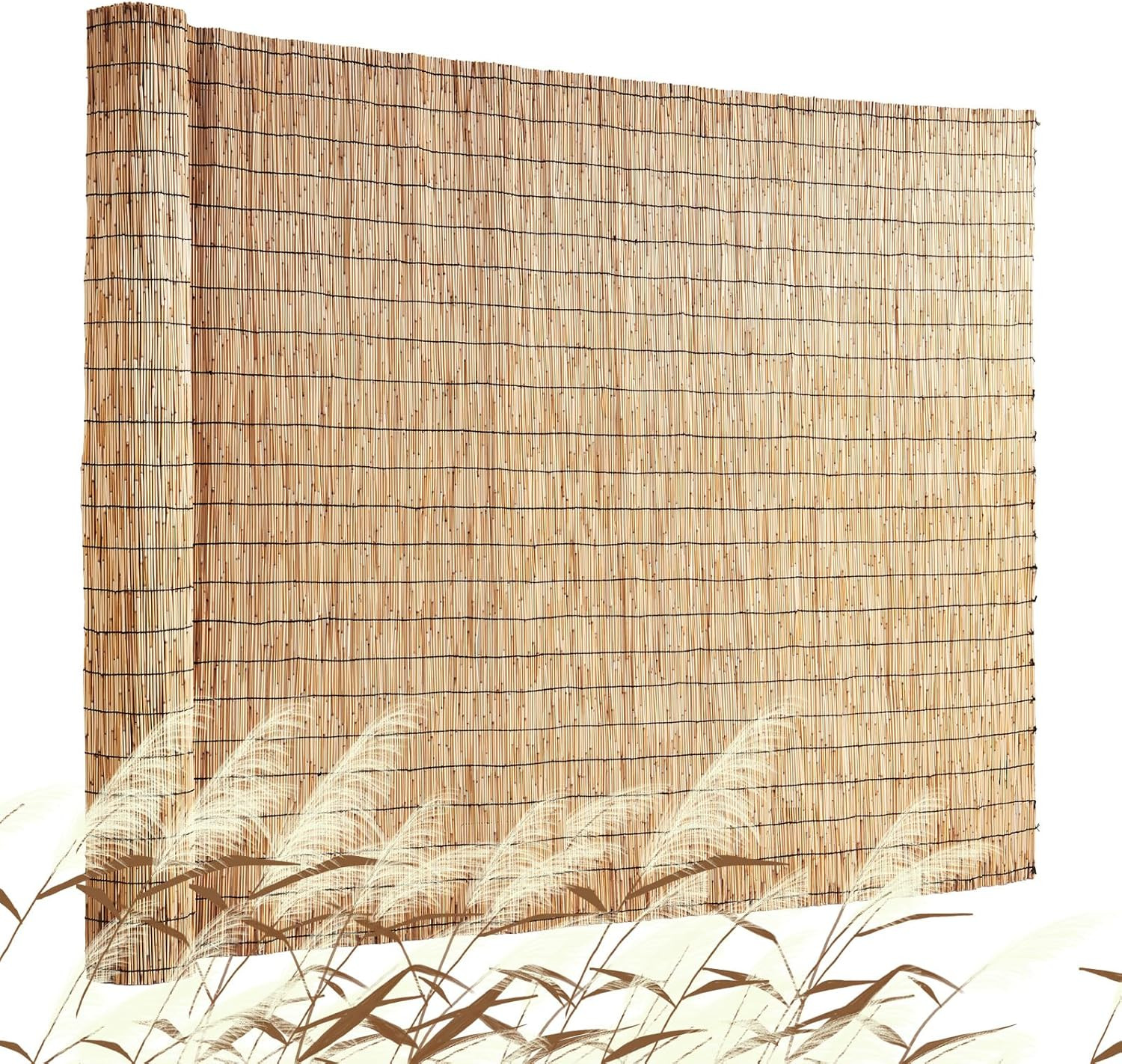 Natural Reed Fencing, 4 Ft X 16.4 Ft, Reed Screen Curtain Balcony Reed Fence Rol