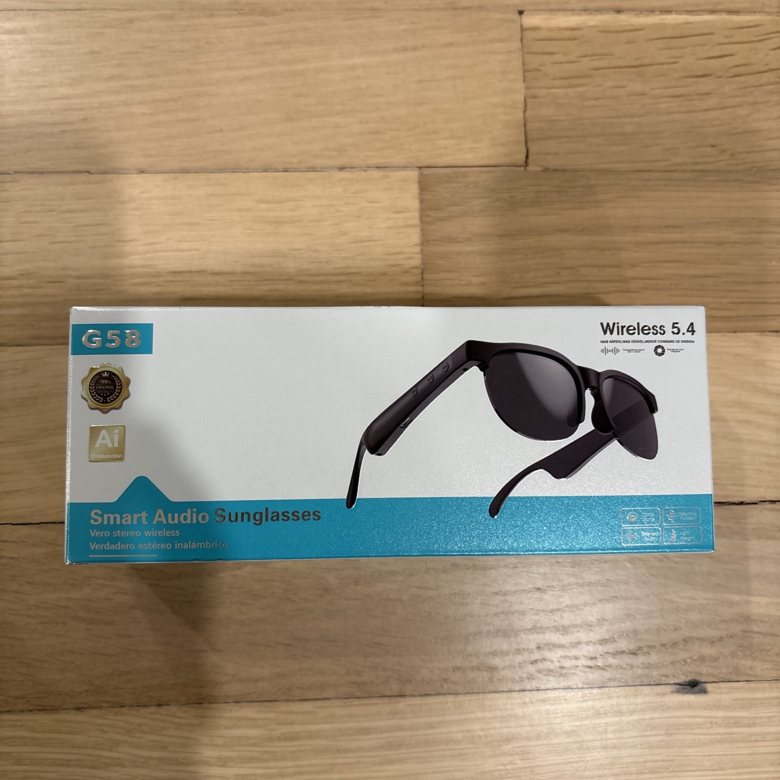 Smart Bluetooth Audio Sunglasses w/ Mic & Speakers–Wireless Music & Call Glasses