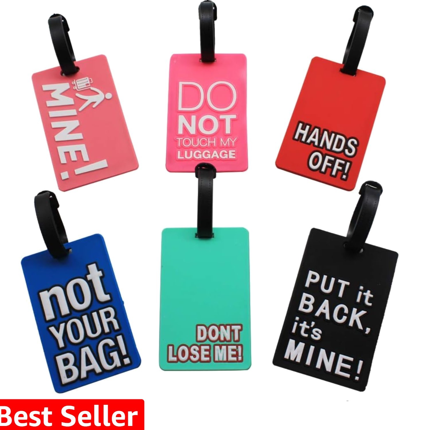 Funny Luggage Tags Set of 6 Colorful Unique Travel Baggage Bag Tags Suitcase ...
