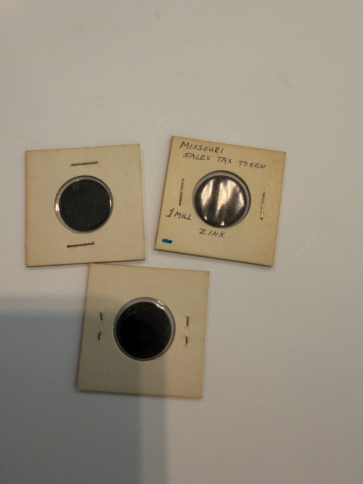 Lot of (3) Great Depression Sales Tax Token Missouri 1 Mill Zink/Zinc