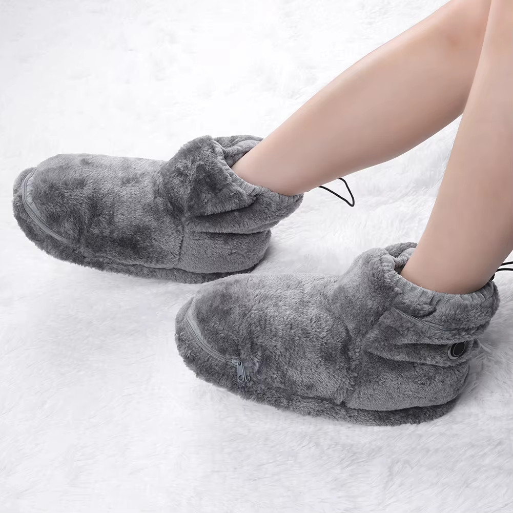 USB Heater Foot Shoes Winter Warm Snow Boots Comfortable Plush Warm Electric Sli