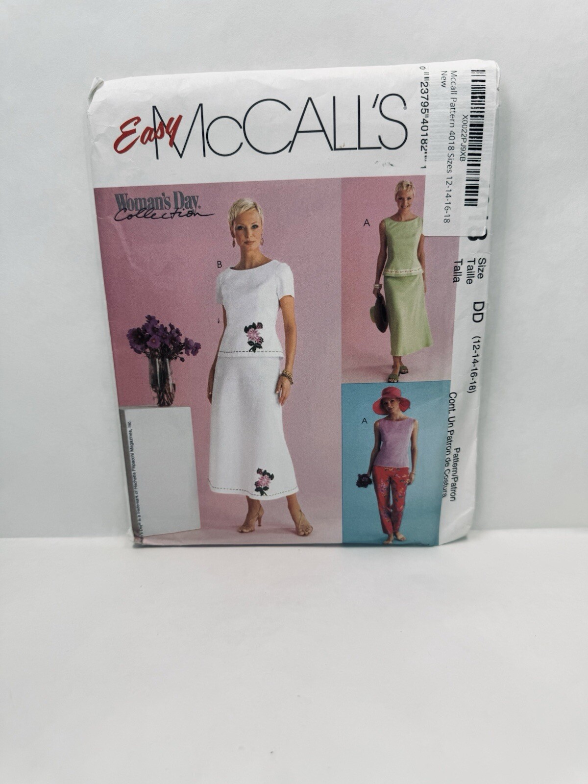 McCalls 4018 Misses Shirt Top Skirt Pants Pattern 12-18 *Uncut*