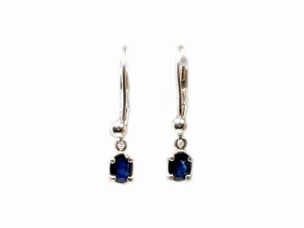 19thC Antique ¾ct Sapphire+Silver Earrings Ancient Celt Roman Amulet Evil Spirit
