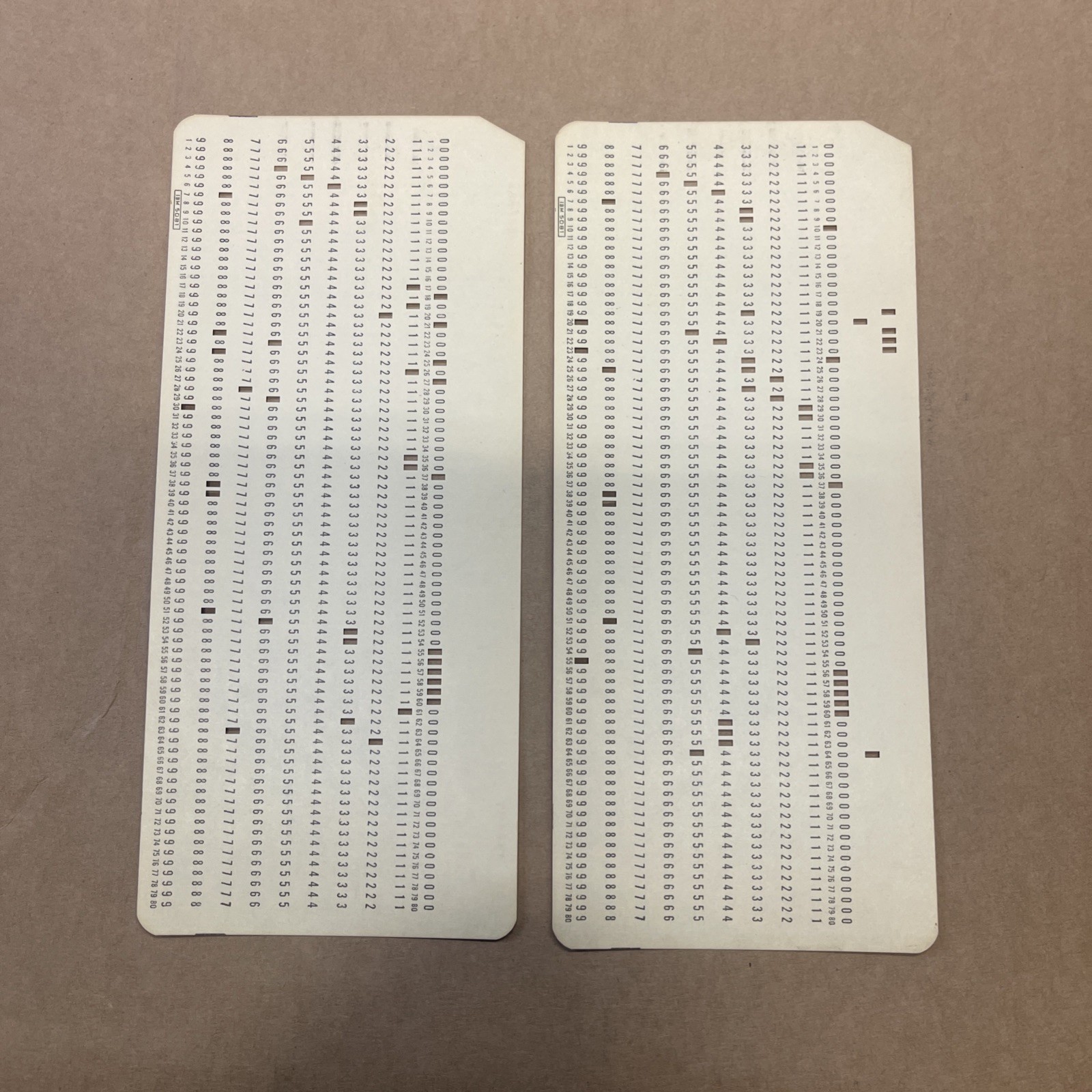 Qty 2: Genuine “IBM” Computer Punch Cards Originals IBM 5081