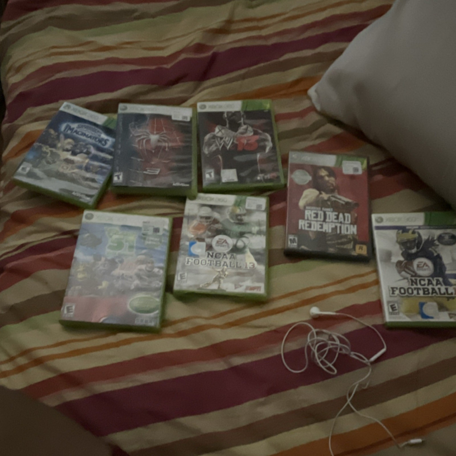 Xbox 360 Console Bundle w/ Controller, Cables, with 7 games,skylanders, + portal