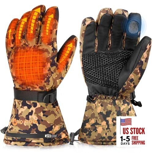 Heated Gloves for Men Women 7.4V 3200MAH Hunting Gloves Rechargeable Medium