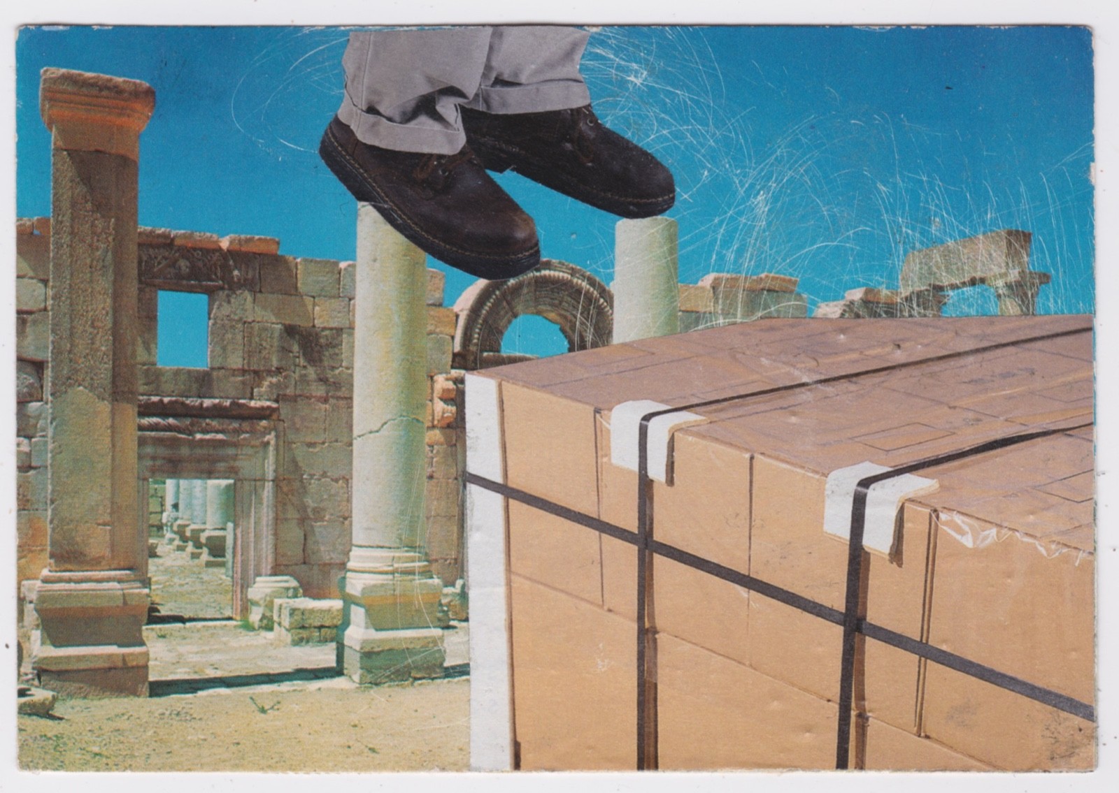 Mail Art David Greenberger "Hop To It" original collaged postcard 2023