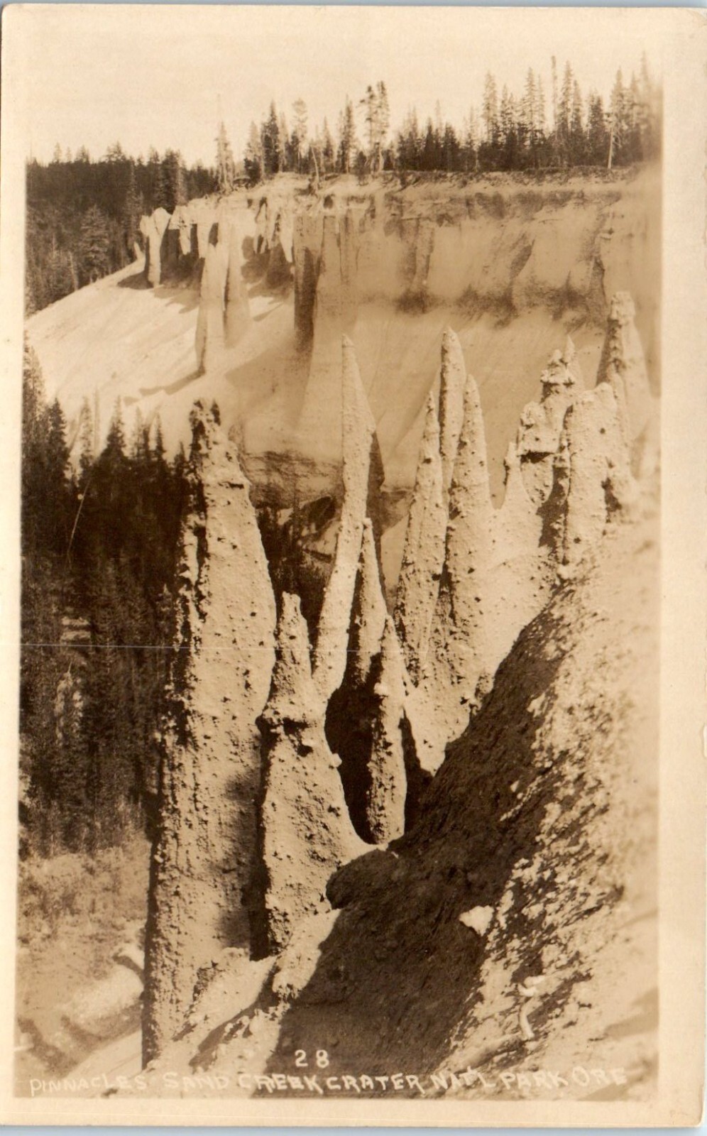 Pinnacles of Sand Creek, Crater National Park, Oregon RPPC Postcard c1920's