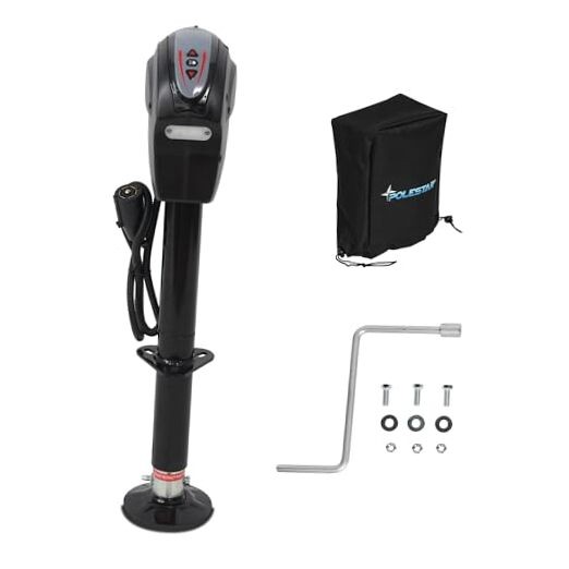  Electric Trailer Jack with 5000lbs w/Control Touch Panel&7-way connector