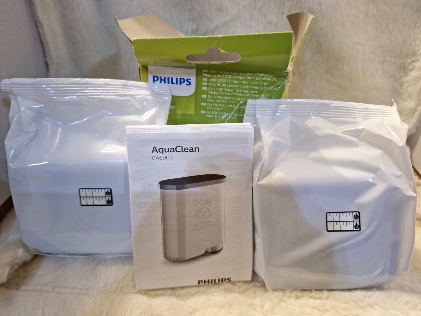 New PHILIPS Calc And Water Filter Aqua Clean 5000 Cups (CA6903/22) Damaged Box